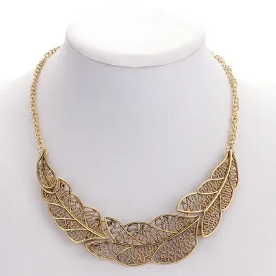 Fashionable Hollow Leaf Alloy Necklace for Ladies