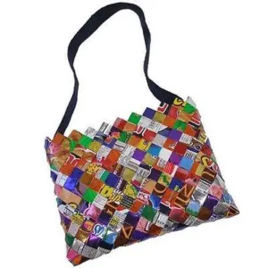 Foil Wrapper Shoulder Bag with Dark Fabric Strap MYO