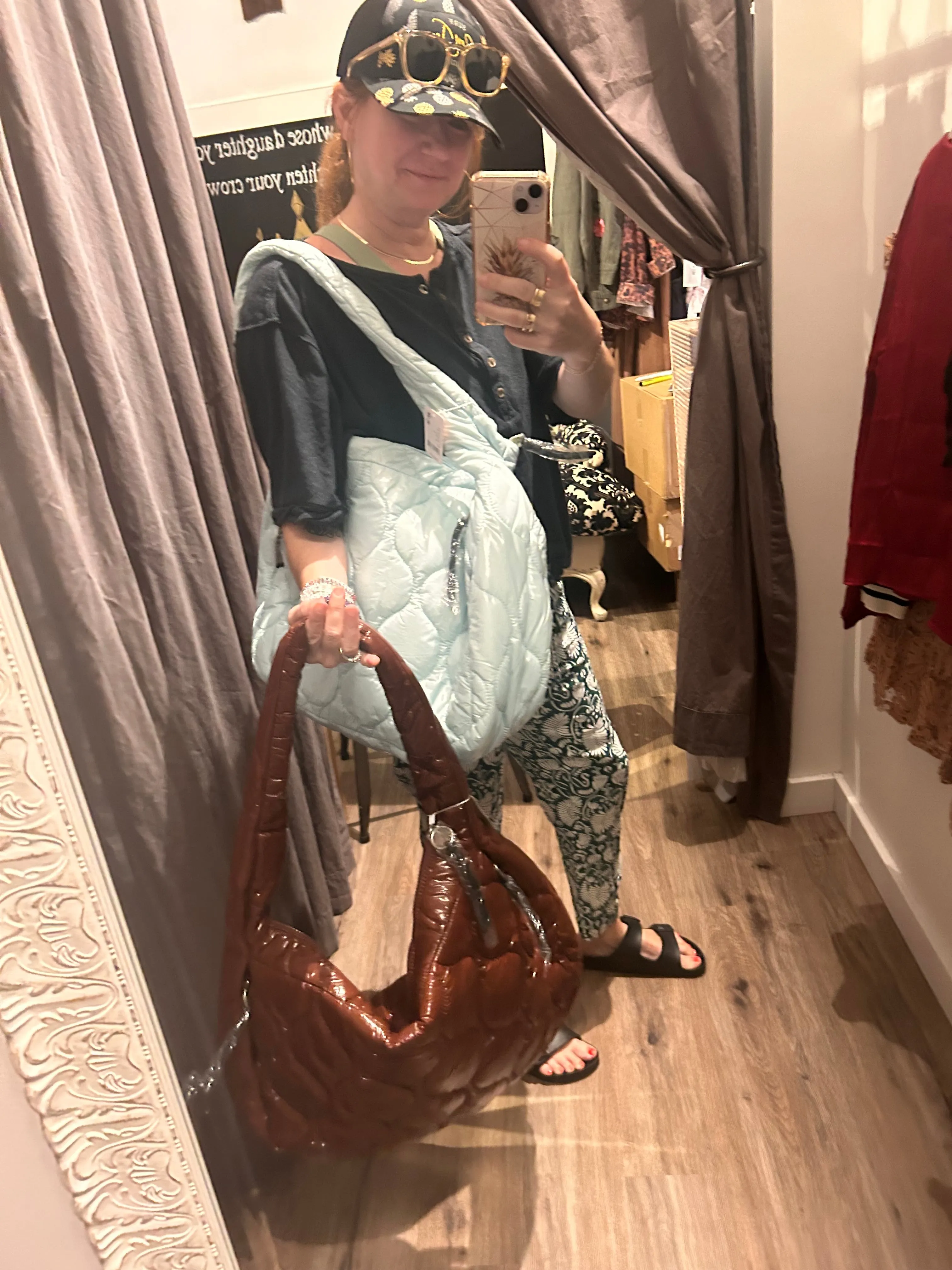 Free People Surplus Shine Carryall Bag- Nutshell