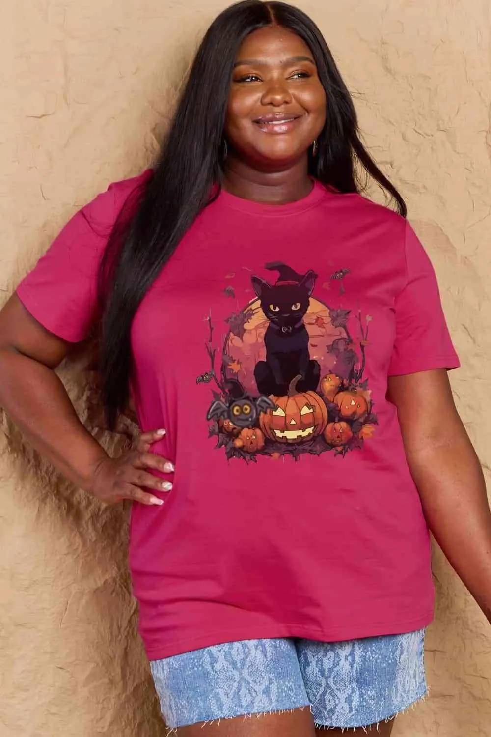 Full Size Halloween Theme Graphic T-Shirt