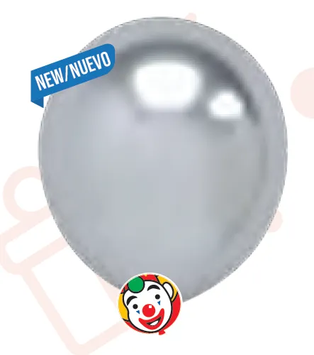 Globos Payaso 12in Balloon Platinum Luxe Silver 50ct