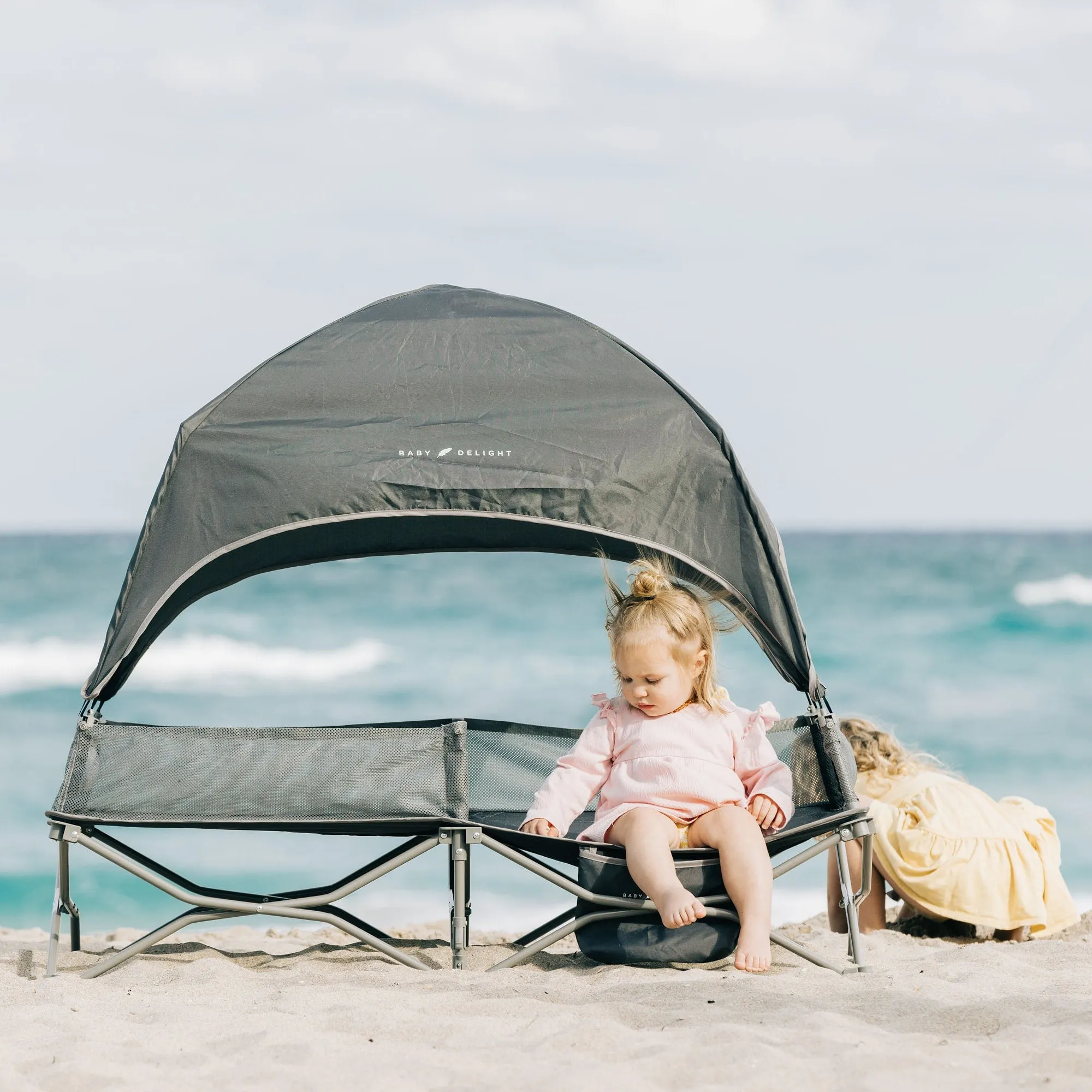 Go With Me® Bungalow Deluxe Portable Travel Cot - Grey