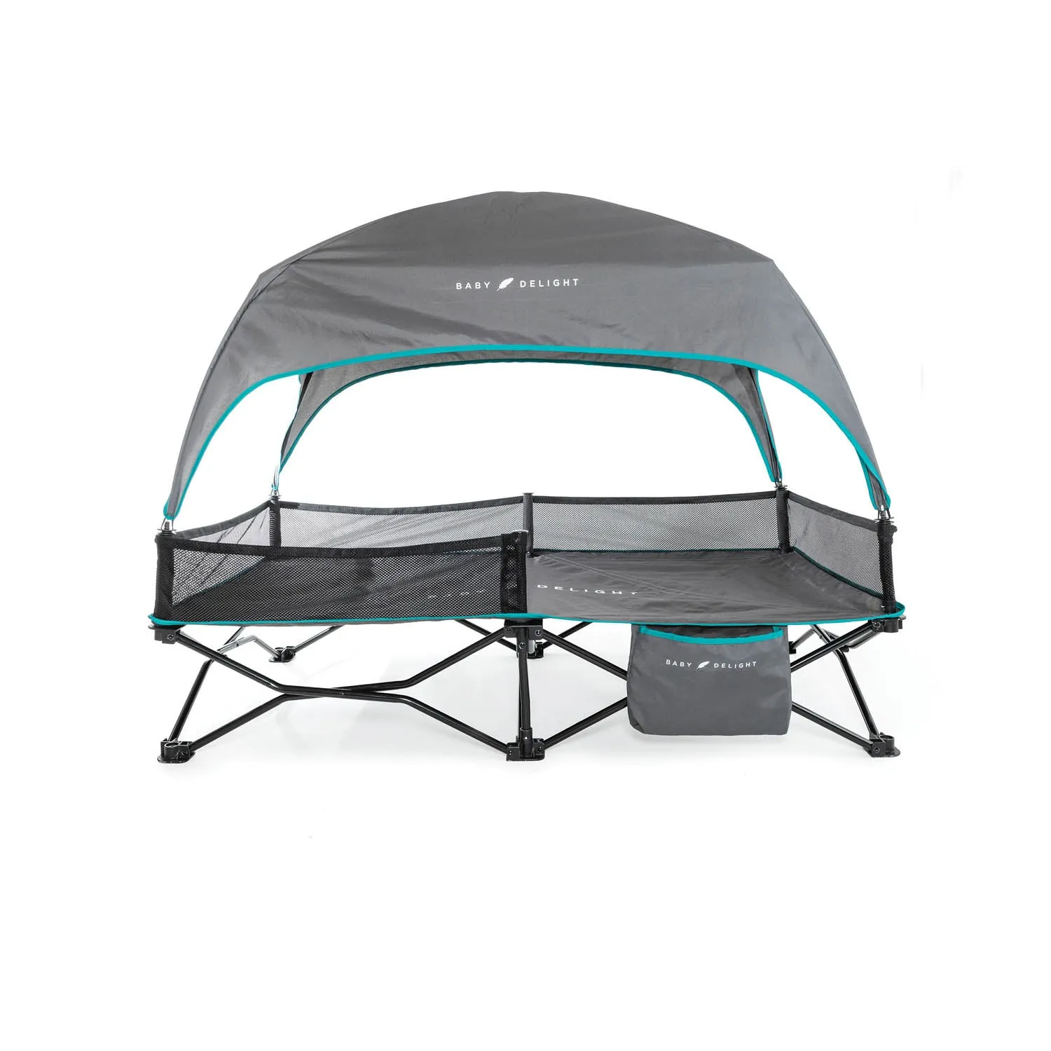 Go With Me® Bungalow Deluxe Portable Travel Cot - Grey