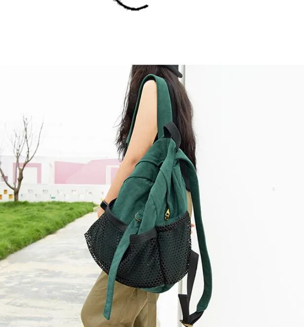 Green Simple Design Casual Large Backpack Women Handbag Bag Shoulder Tote Bag