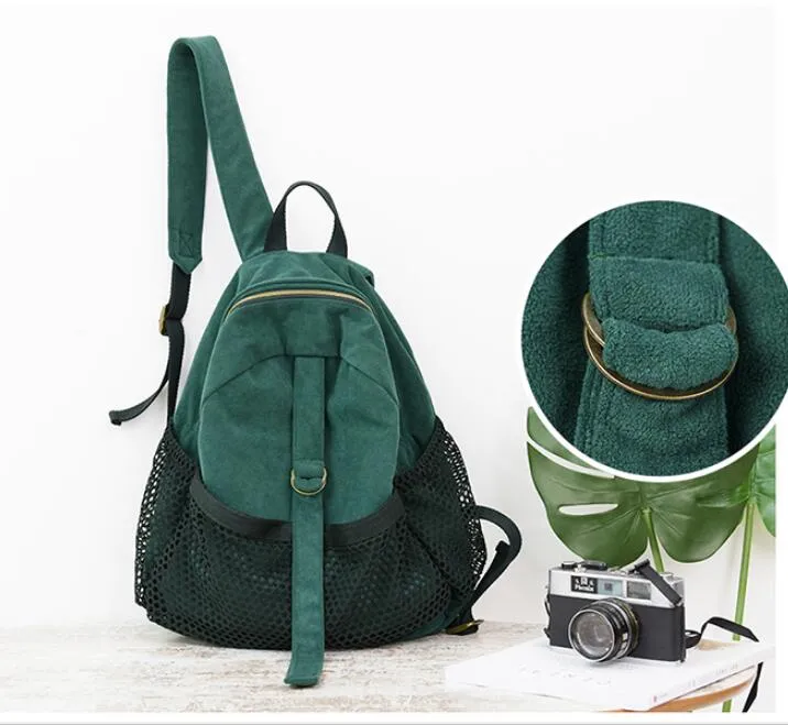 Green Simple Design Casual Large Backpack Women Handbag Bag Shoulder Tote Bag