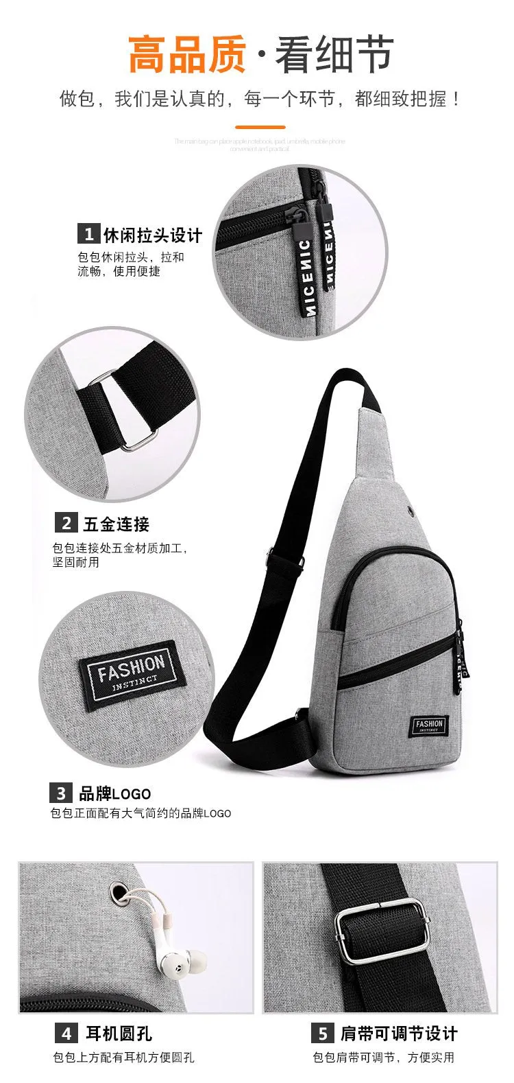 High Quality Outdoor  Polyamides and Nylon Messenger bag for Travel or Business