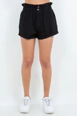 High Waist Paper Bag Shorts