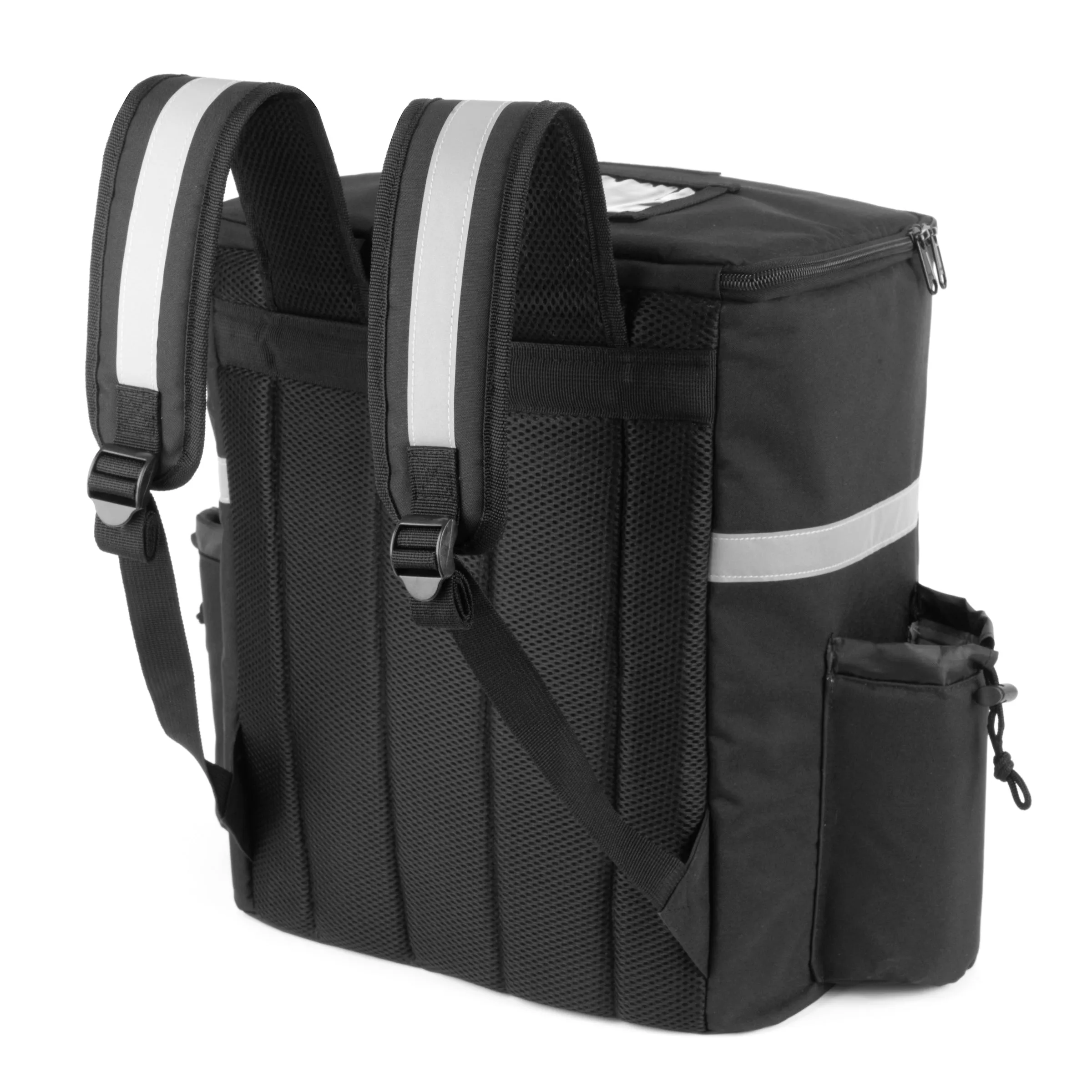 Insulated Food Delivery Backpack w/Cup Holders, Pocket and Receipt Window