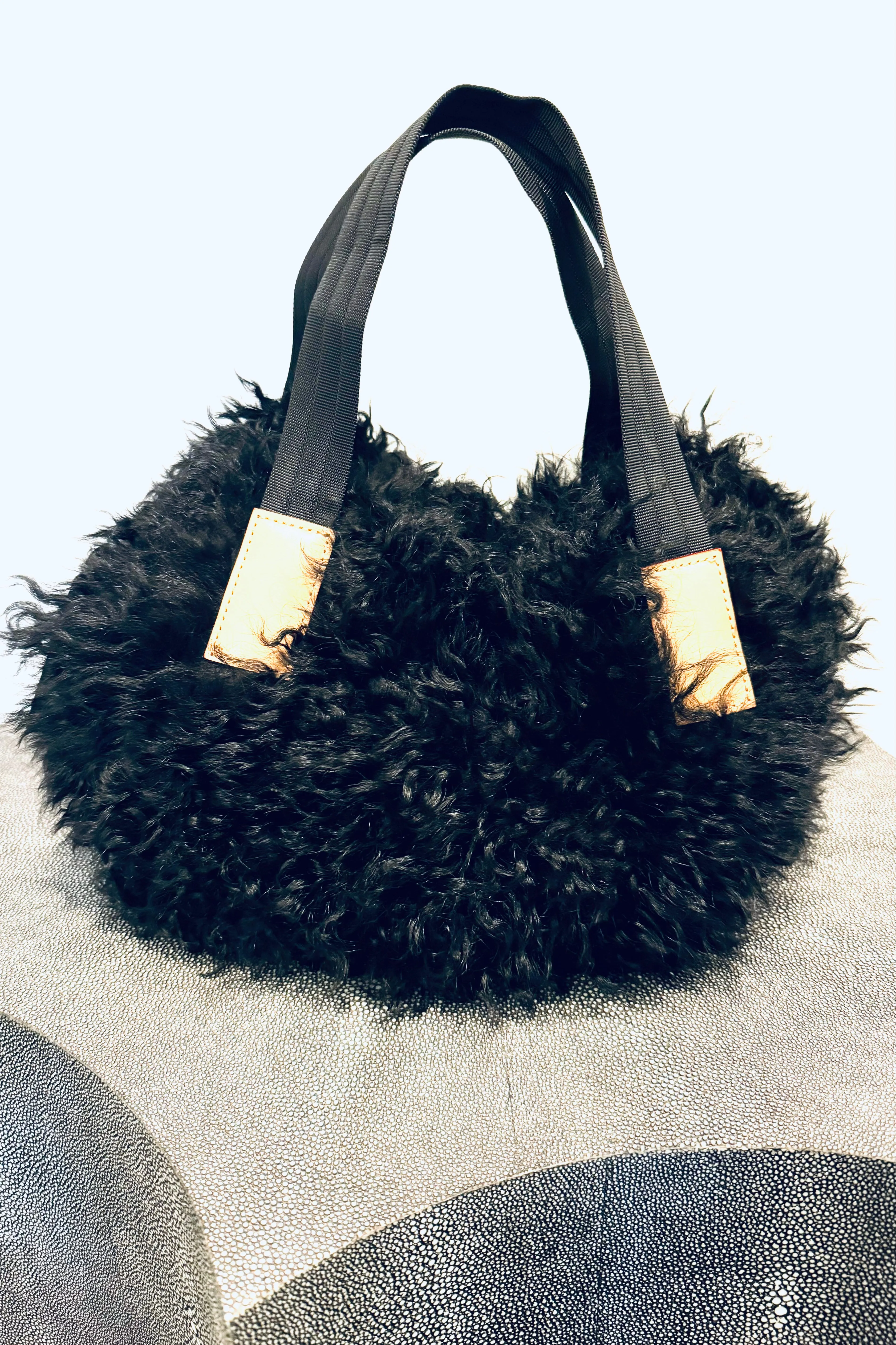 Kara Fur Bag Black