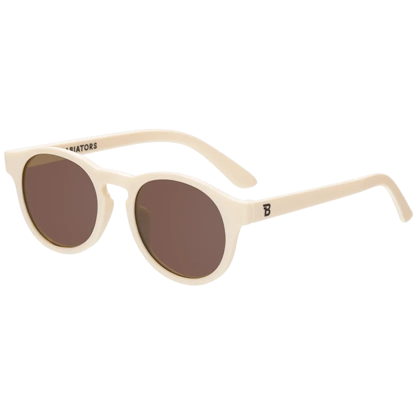 Keyhole Sunglasses - Sweet Cream with Amber Lens