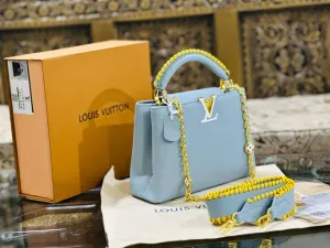 Louis Vuitton Capucines - Luxury Women's Bag (Blue /Gold)