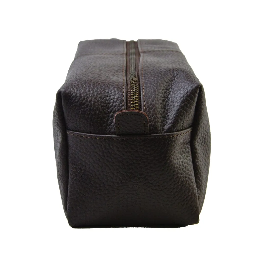 Mens Leather Toiletry  Bag - Dopp Kit