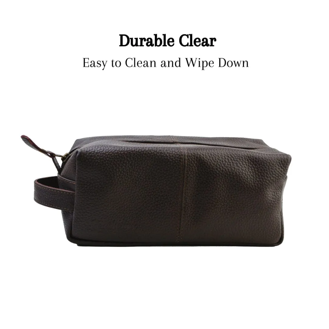 Mens Leather Toiletry  Bag - Dopp Kit