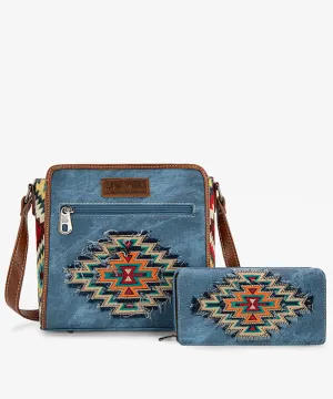 Montana West Aztec Denim Crossbody Bag Set