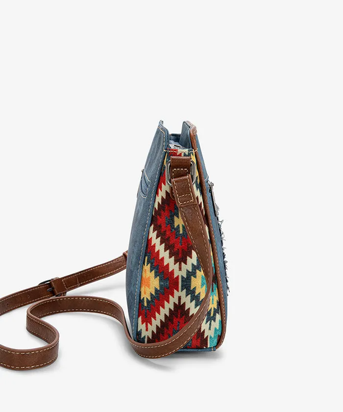 Montana West Aztec Denim Crossbody Bag Set