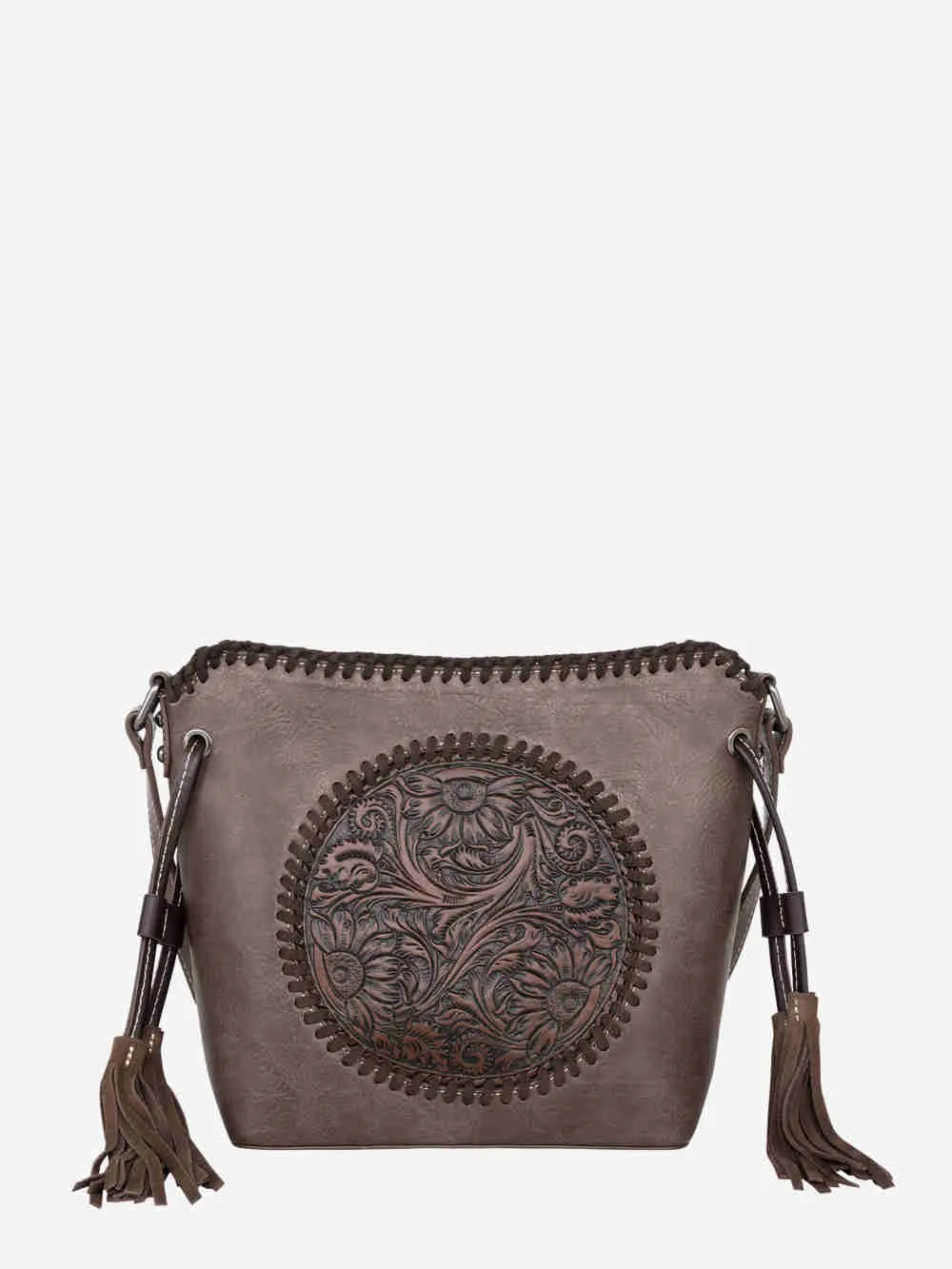 Montana West Vintage Floral Tooled Crossbody Saddle Bag Collection