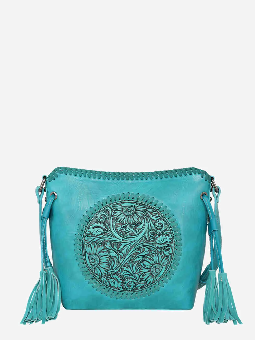 Montana West Vintage Floral Tooled Crossbody Saddle Bag Collection