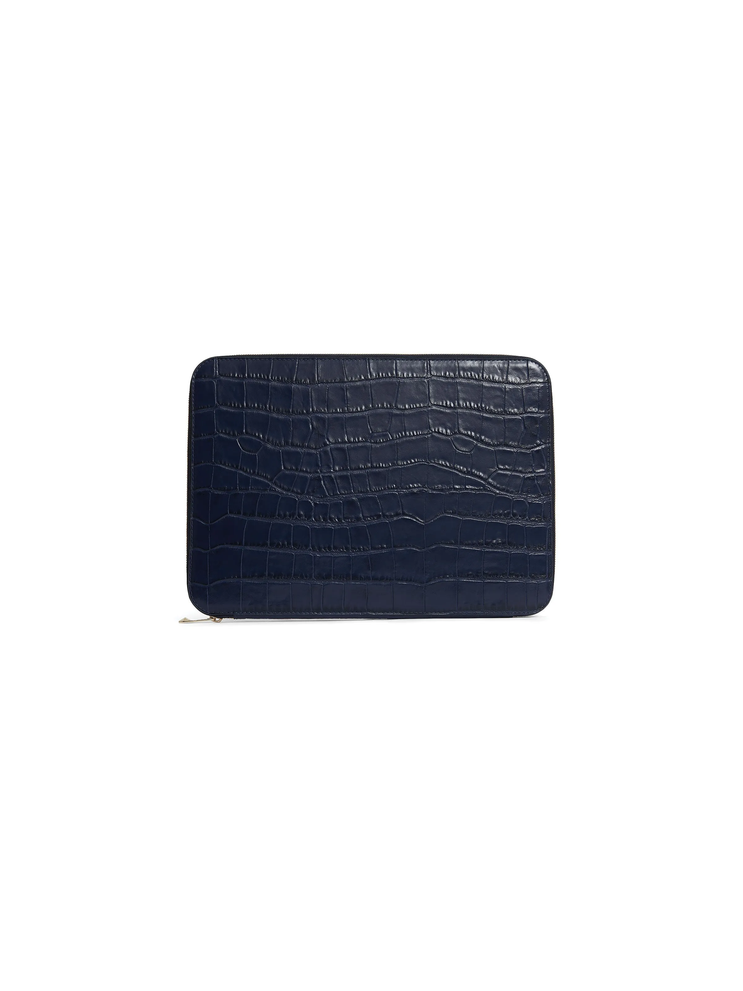 Moorgate - Navy Croc Print Leather