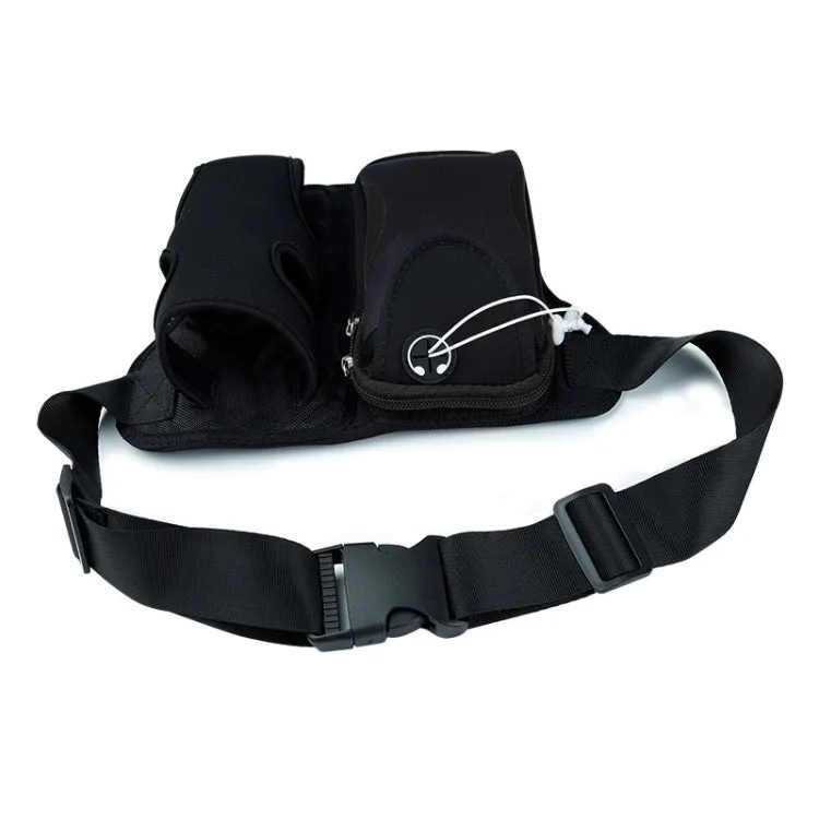 Multi-functional Unisex Running Outdoor Sports Water Bottle Waist Bag(Black)