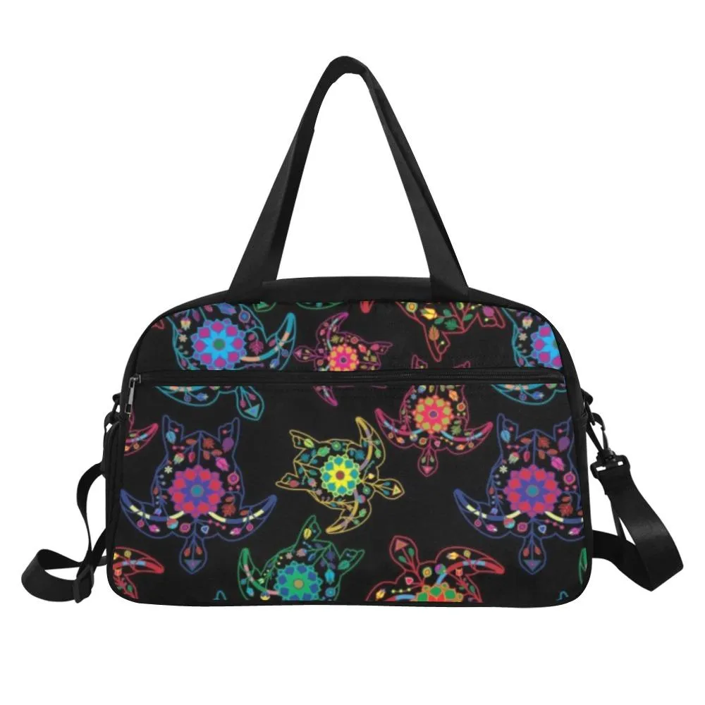 Neon Floral Turtles Weekend Travel Bag