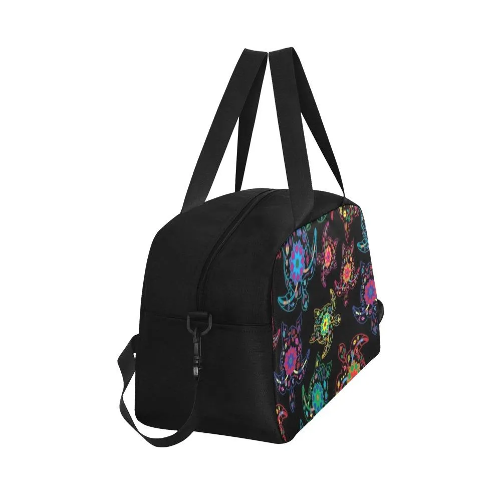 Neon Floral Turtles Weekend Travel Bag