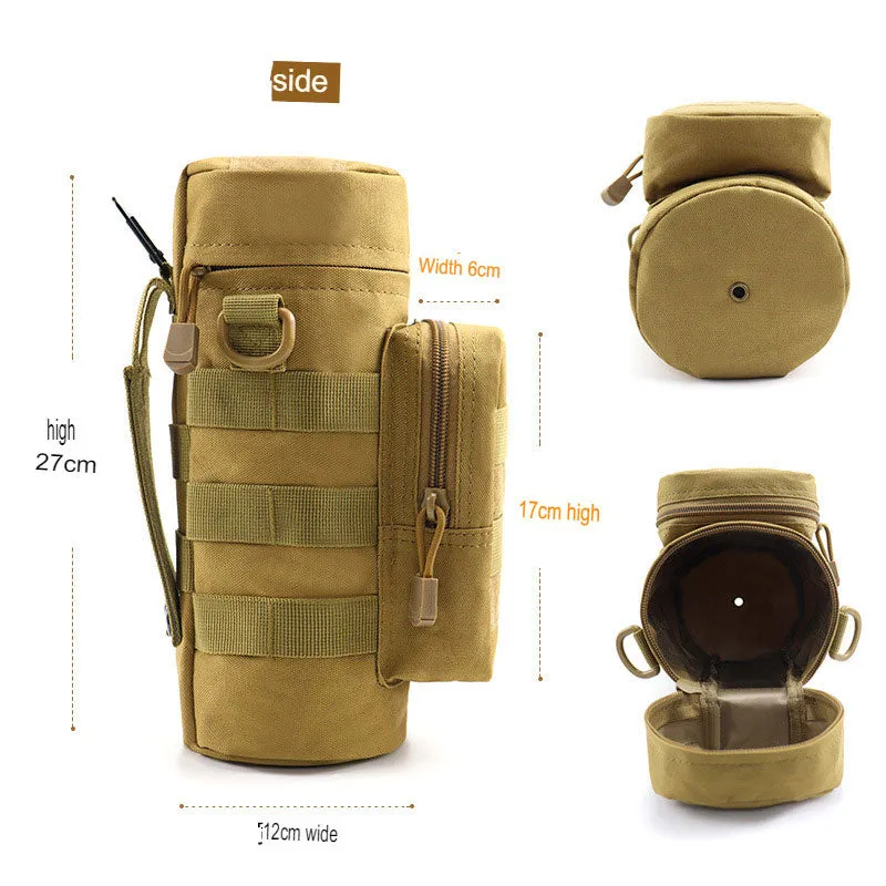 New outdoor kettle bag, insulated cup cover, multi-functional shoulder crossbody bag, tactical waist bag, men's mountaineering kettle bag