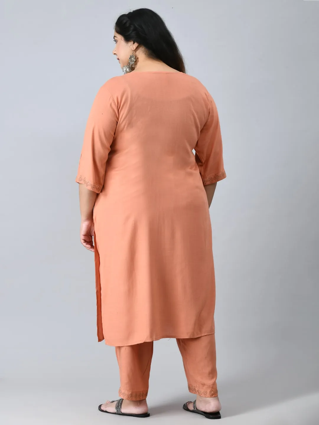 Plus Size Orchid  Sullen Peach Kurta Pant Set