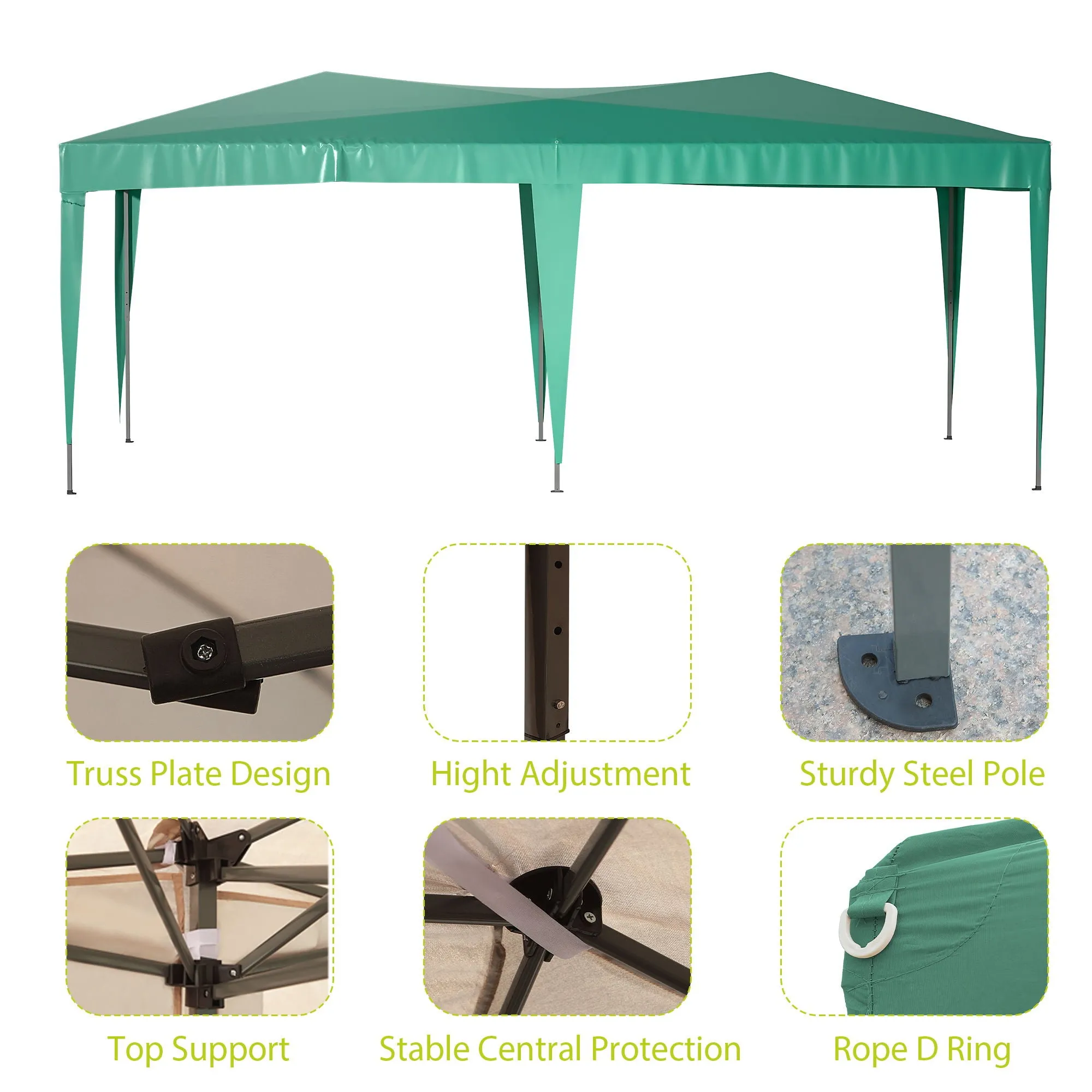 Pop Up Canopy Outdoor Portable Party Folding Tent With 6 Removable Sidewalls   Carry Bag   6 Pieces Weight Bag