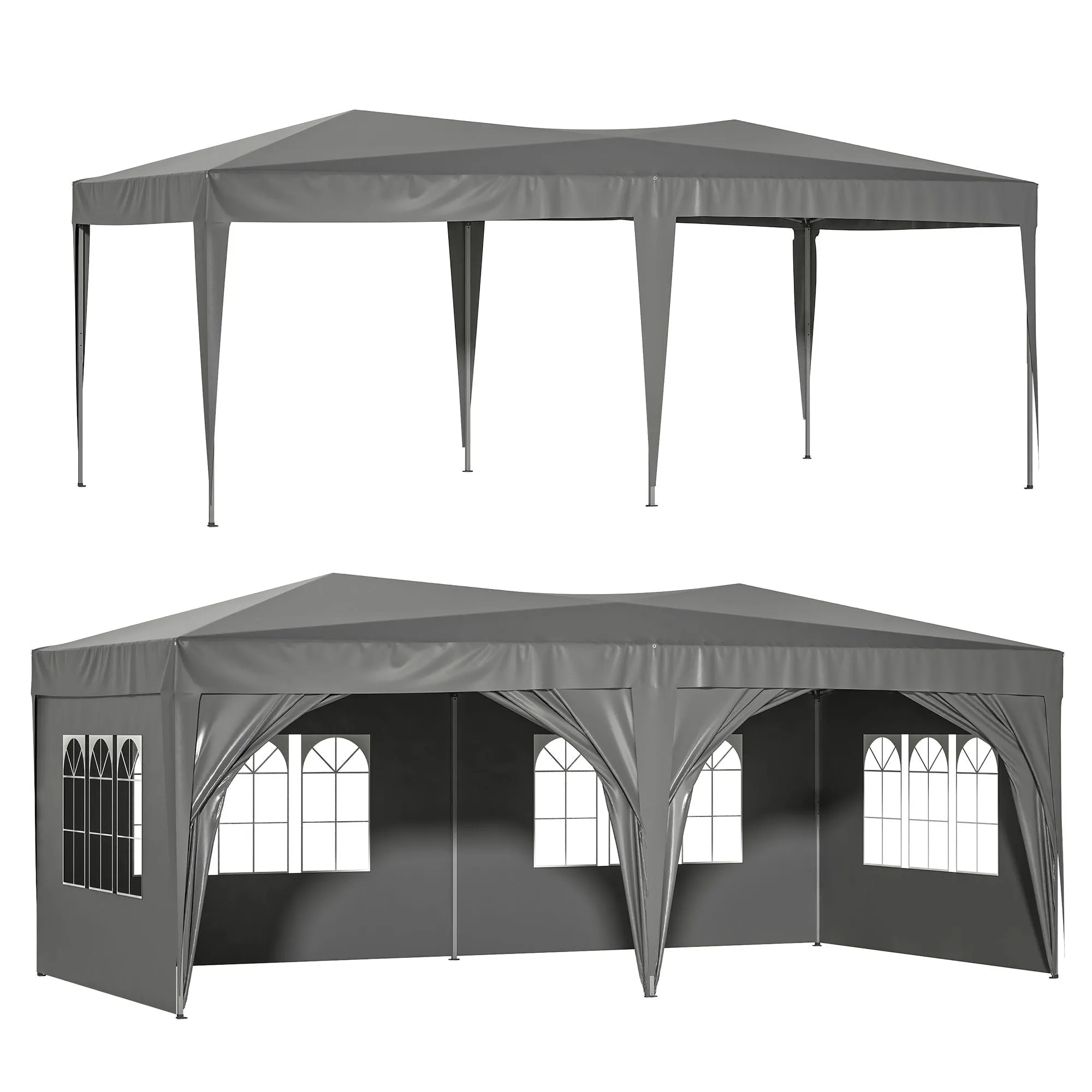 Pop Up Canopy Outdoor Portable Party Folding Tent With 6 Removable Sidewalls   Carry Bag   6 Pieces Weight Bag