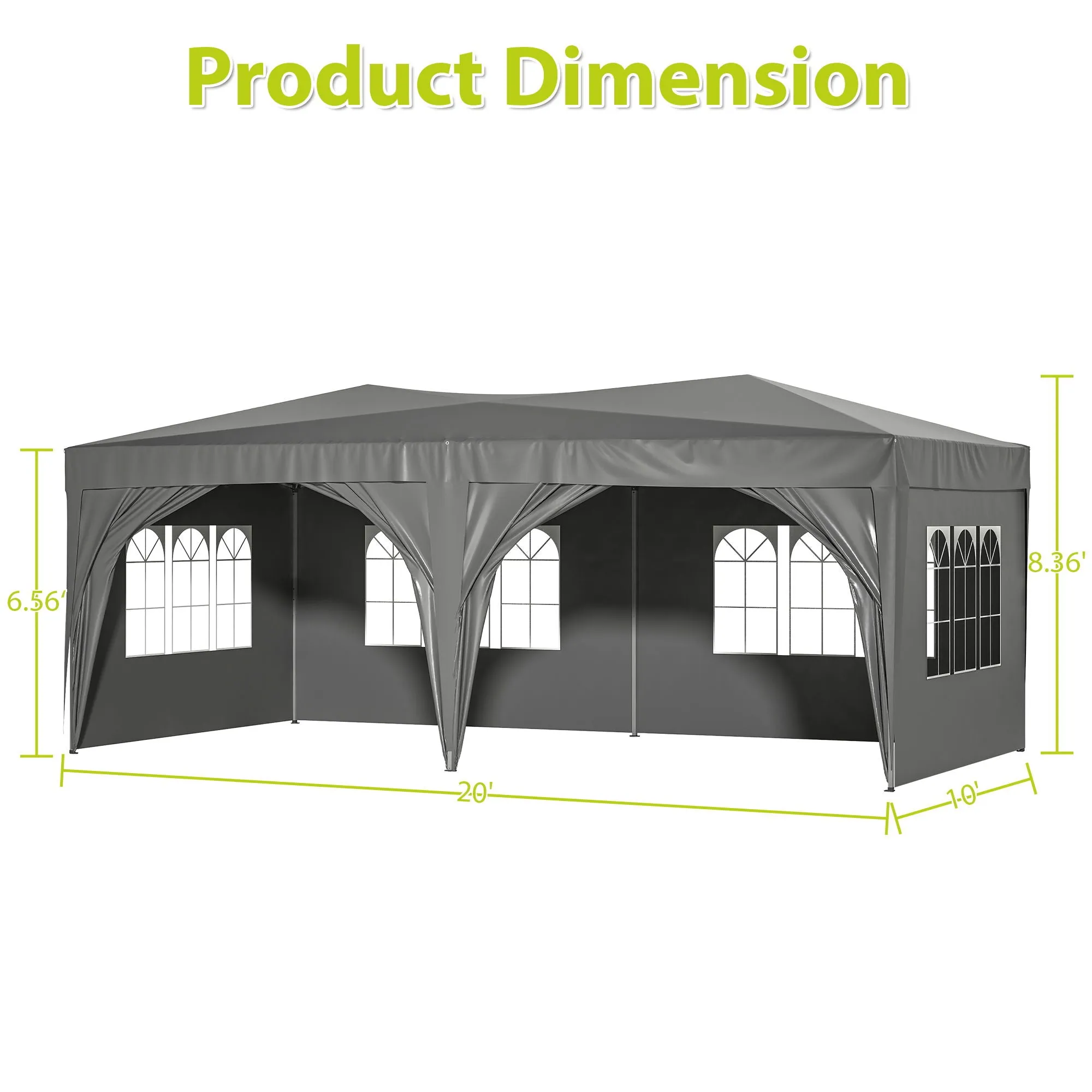 Pop Up Canopy Outdoor Portable Party Folding Tent With 6 Removable Sidewalls   Carry Bag   6 Pieces Weight Bag