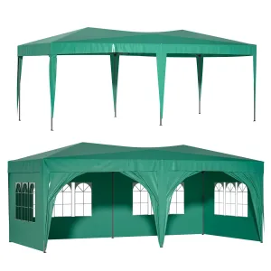 Pop Up Canopy Outdoor Portable Party Folding Tent With 6 Removable Sidewalls   Carry Bag   6 Pieces Weight Bag