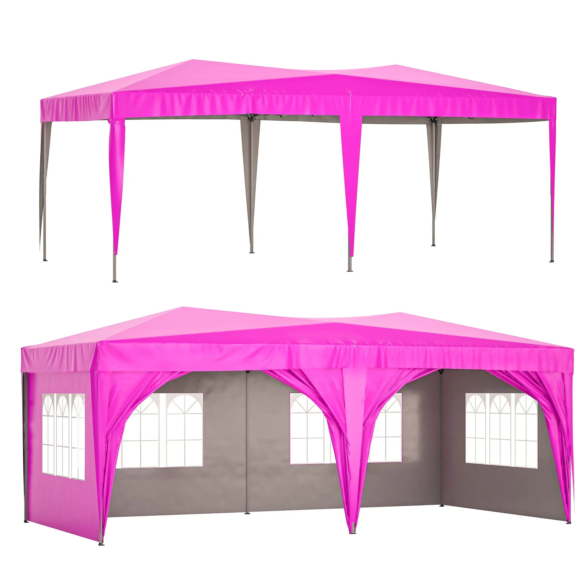 Pop Up Canopy Outdoor Portable Party Folding Tent With 6 Removable Sidewalls   Carry Bag   6 Pieces Weight Bag