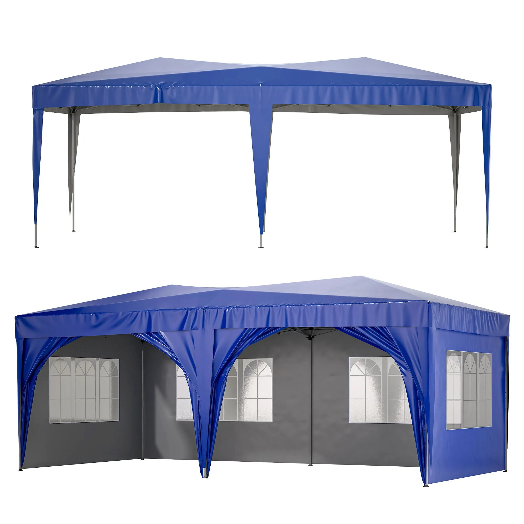 Pop Up Canopy Outdoor Portable Party Folding Tent With 6 Removable Sidewalls   Carry Bag   6 Pieces Weight Bag