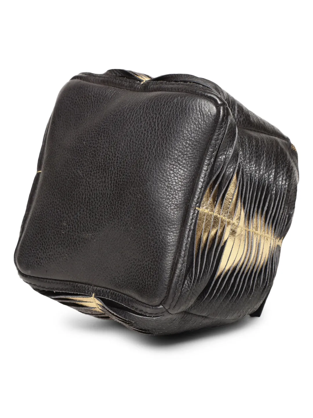 Premade Perfection: Black Leather Crossbody Clutch in Unique Shape