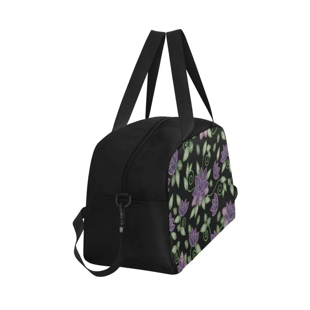 Purple Beaded Rose Weekend Travel Bag