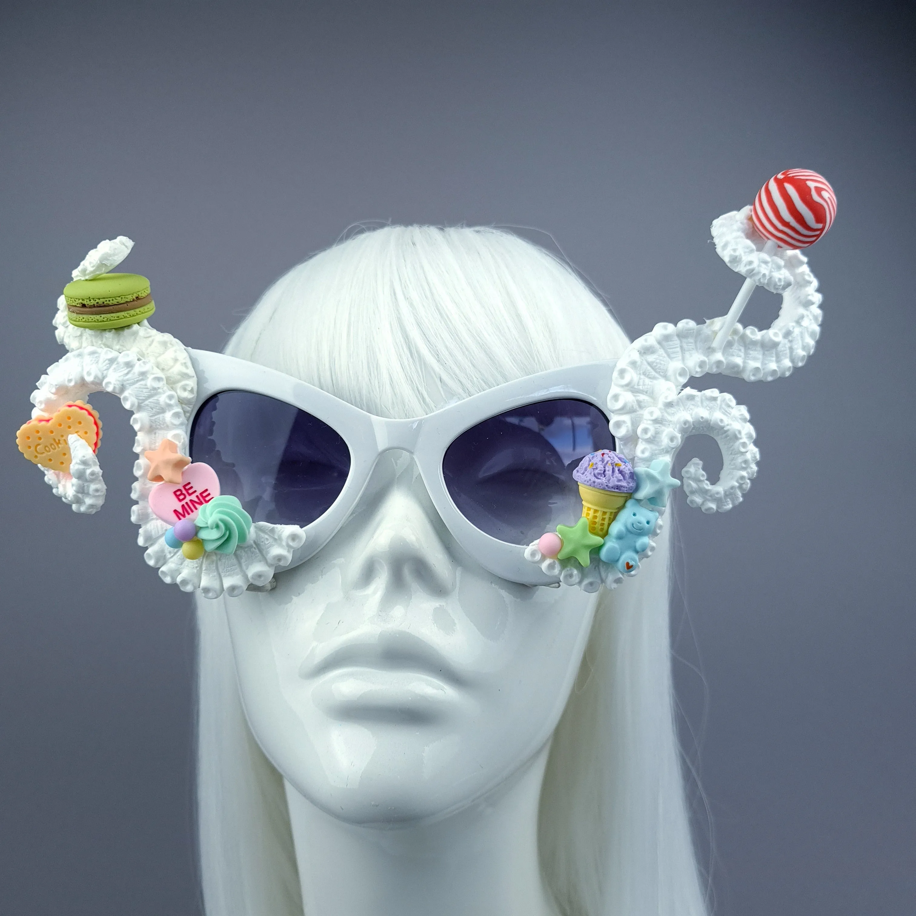 "Sugarie" White Tentacle Candy Sweets Sunglasses