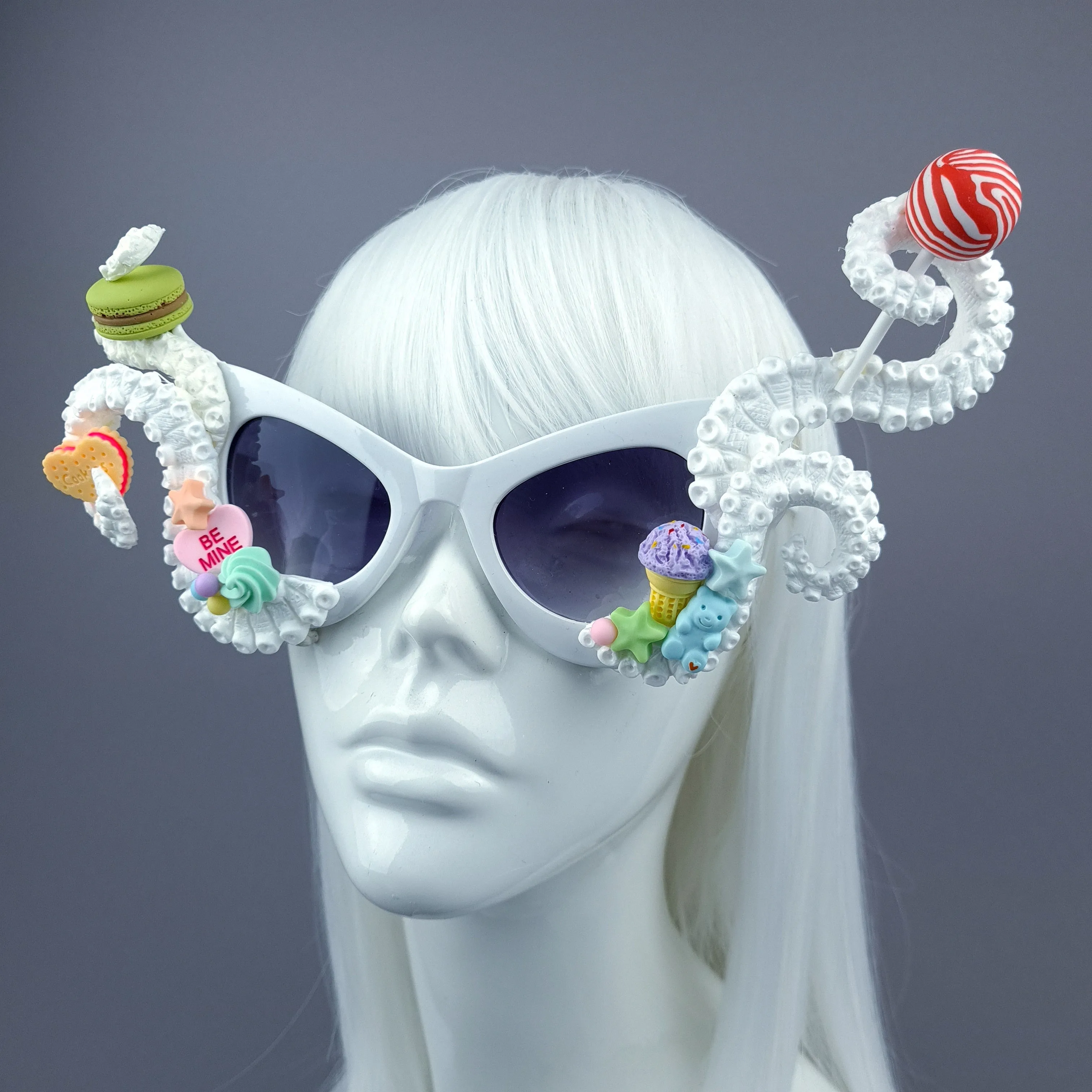 "Sugarie" White Tentacle Candy Sweets Sunglasses