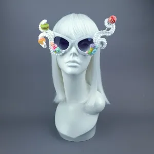 "Sugarie" White Tentacle Candy Sweets Sunglasses