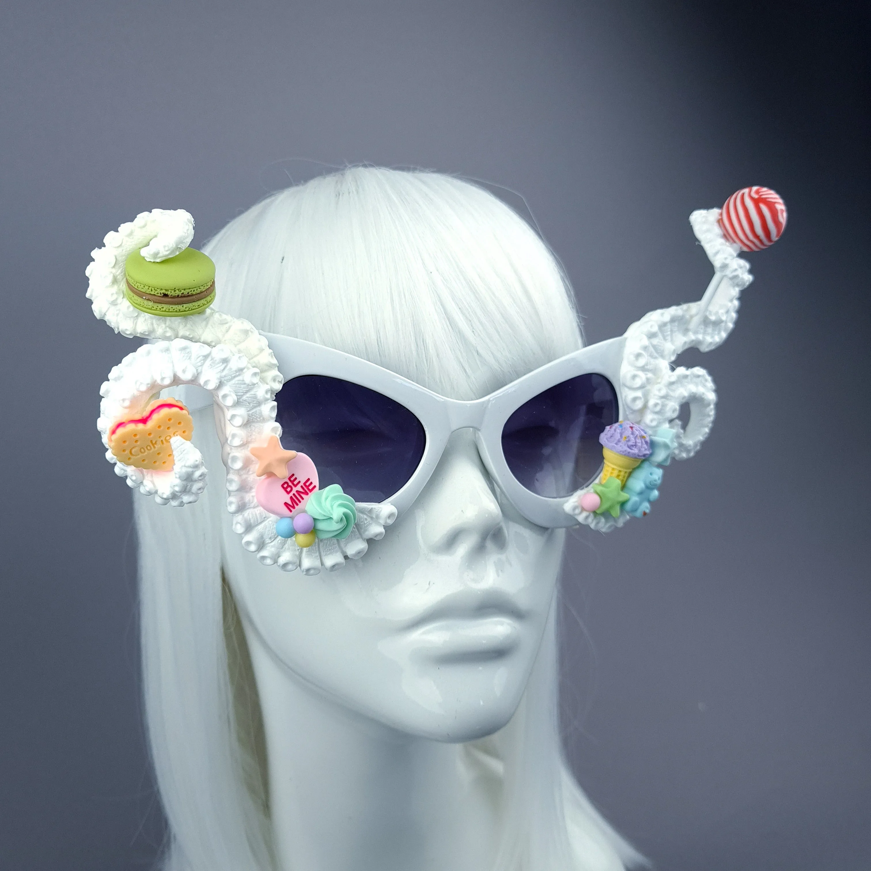 "Sugarie" White Tentacle Candy Sweets Sunglasses