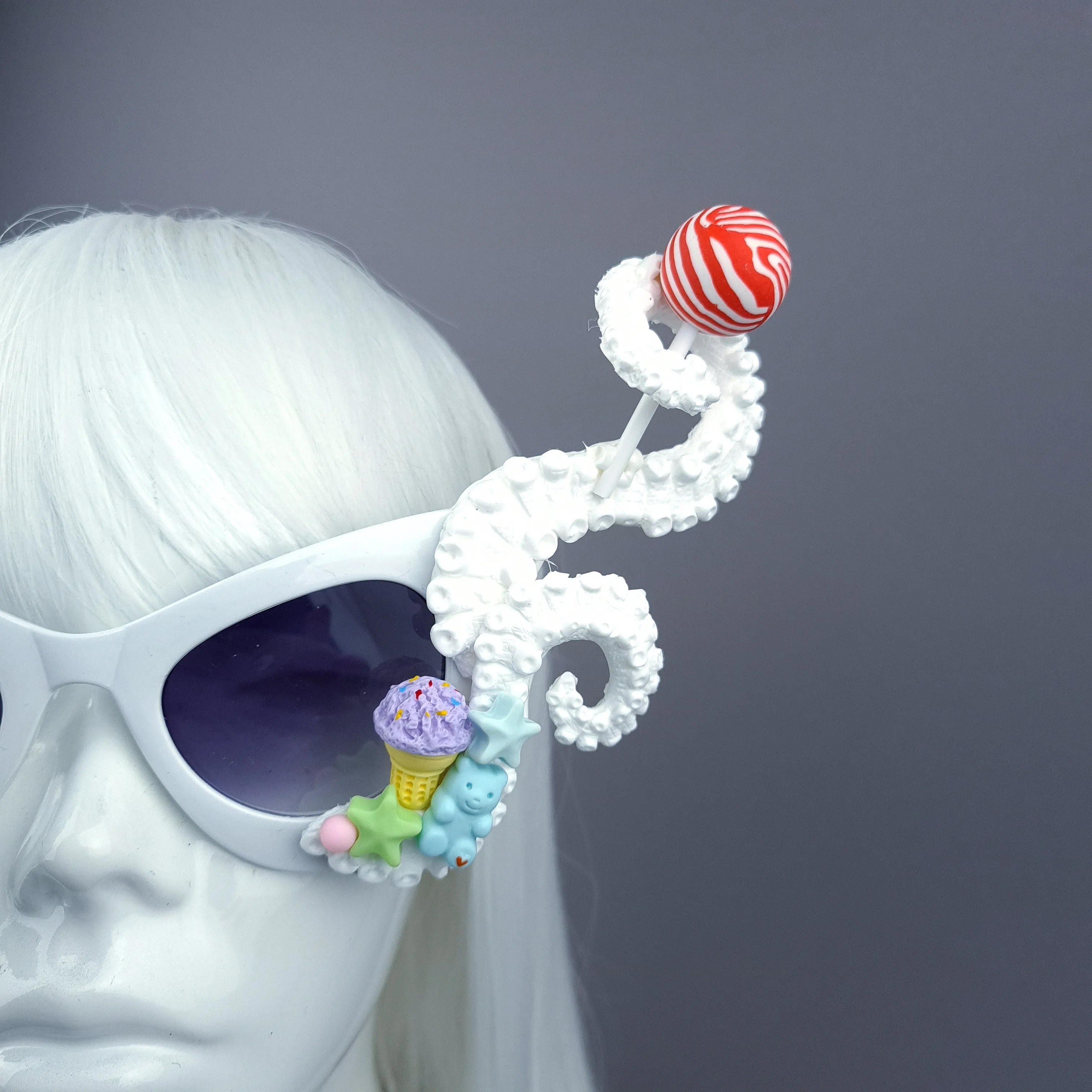 "Sugarie" White Tentacle Candy Sweets Sunglasses