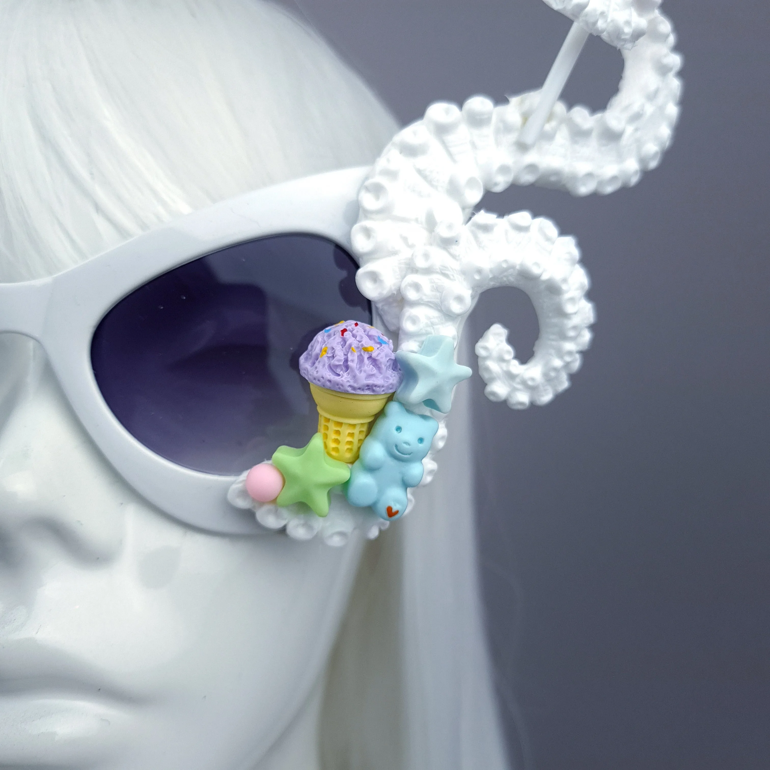 "Sugarie" White Tentacle Candy Sweets Sunglasses