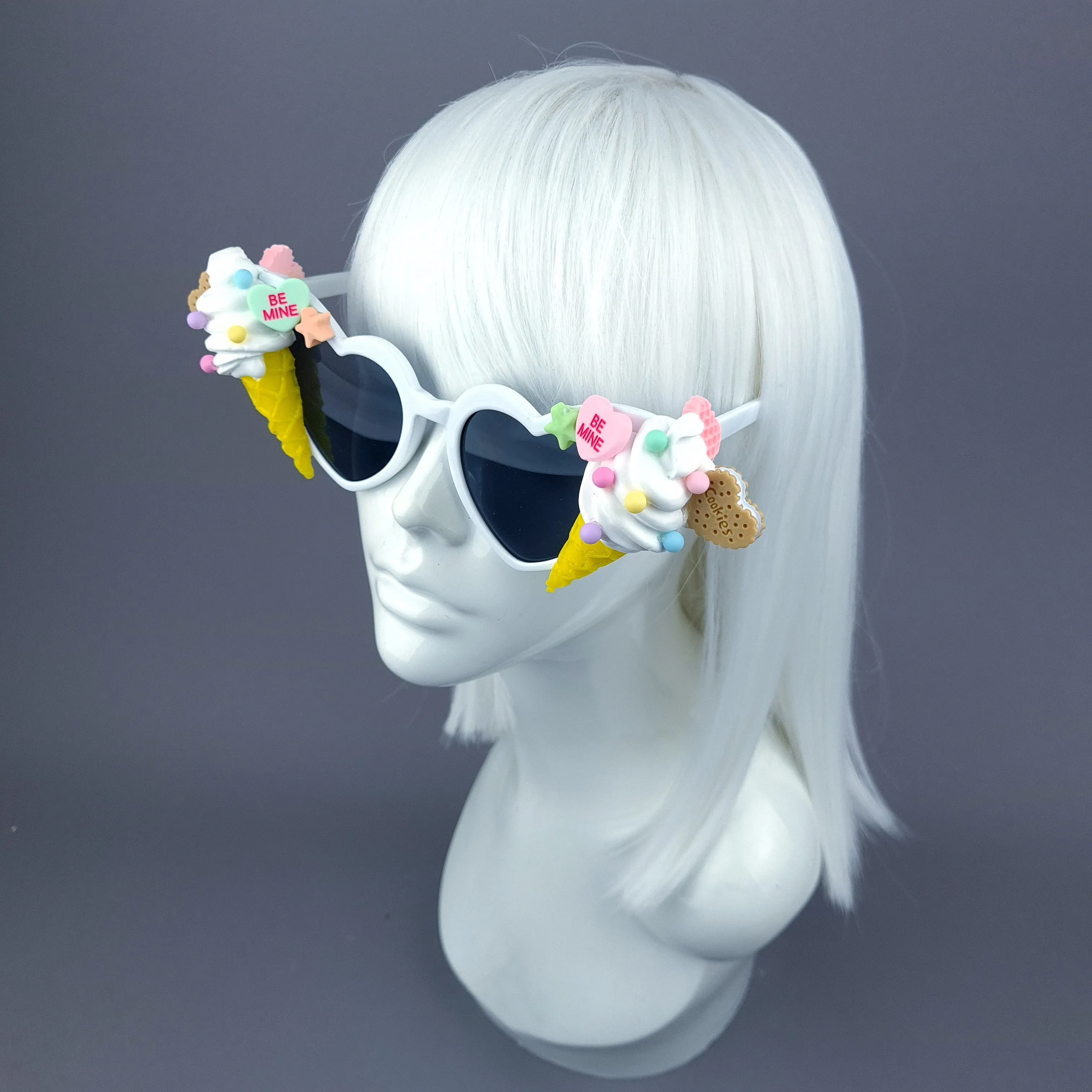 "Treat" White Ice-cream Candy Sweet Sunglasses