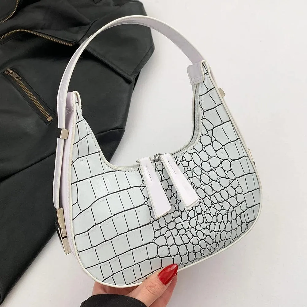 Retro Crocodile Print Chic Shoulder Bag