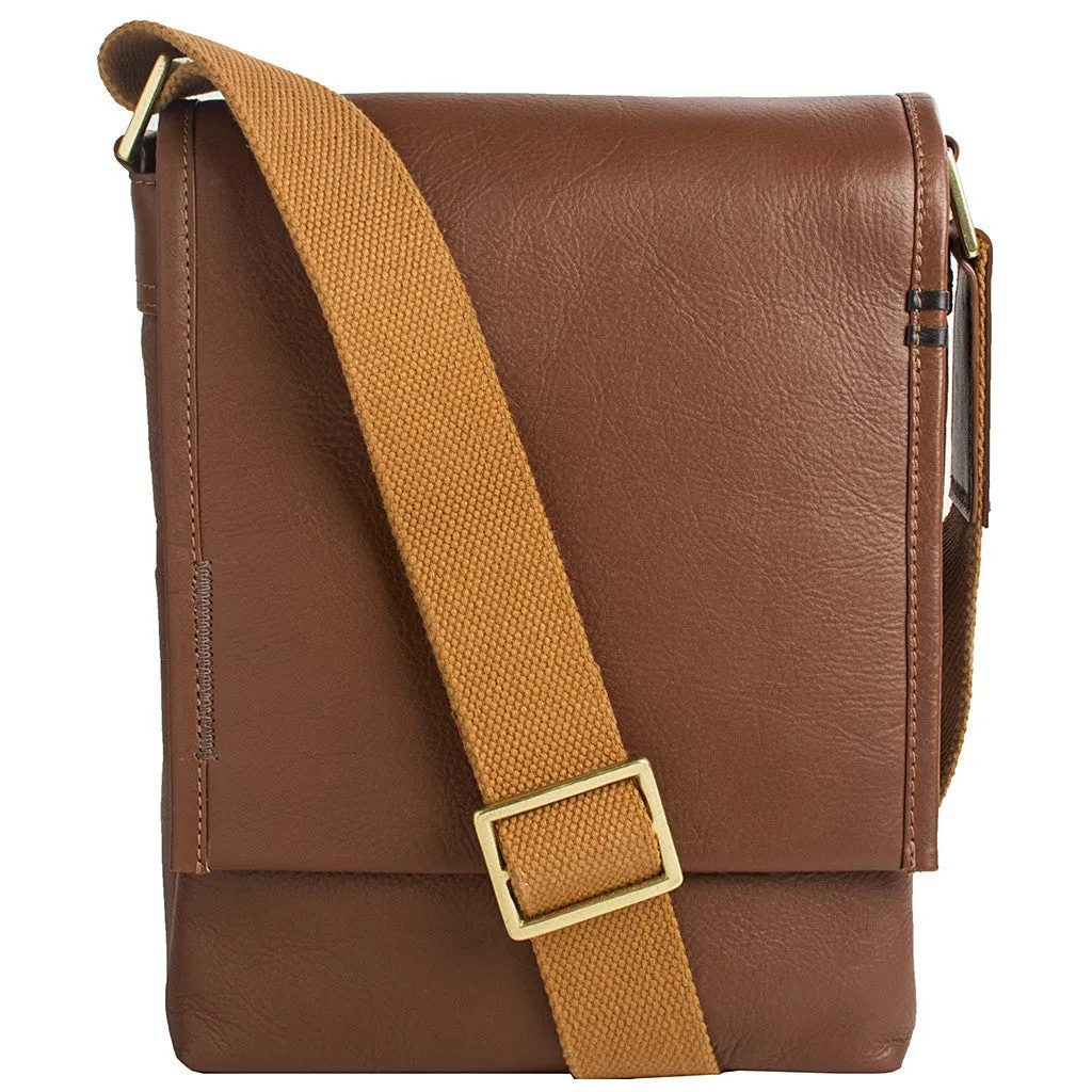 Seattle Leather Crossbody Messenger in Tan