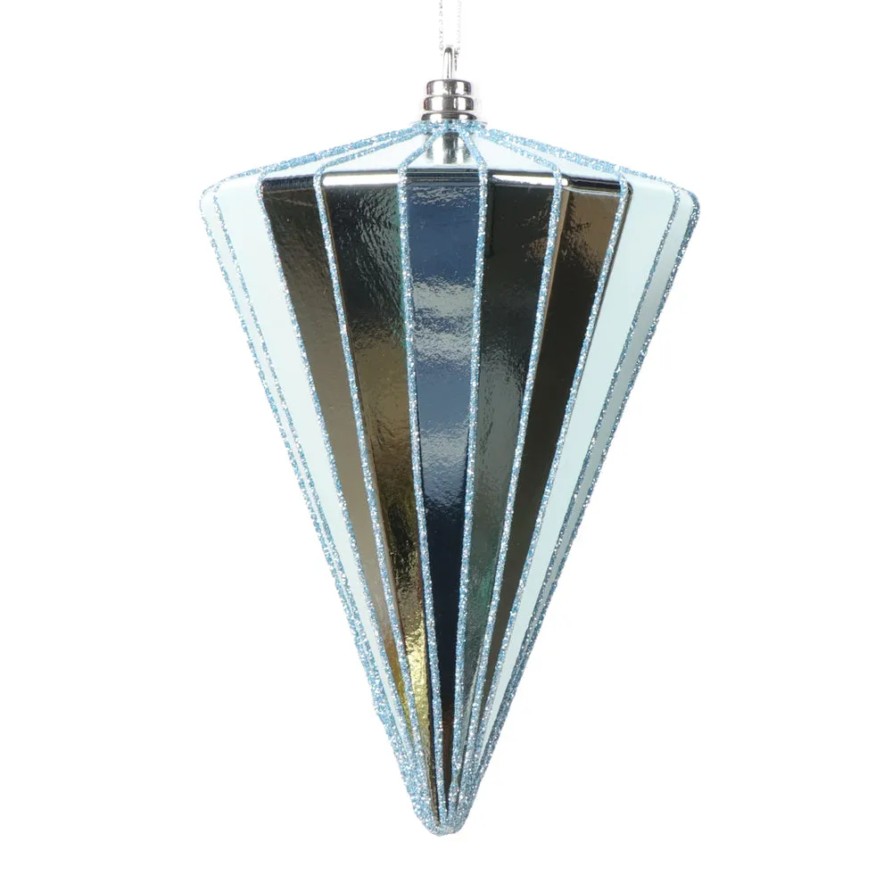 Shiny Baby Blue Cone Ornament