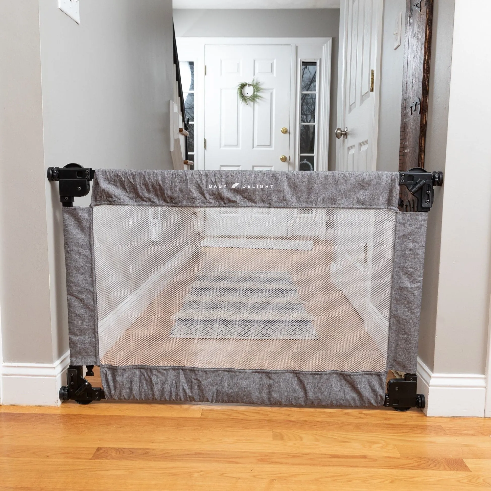 Span Expandable Folding Gate-Charcoal Tweed