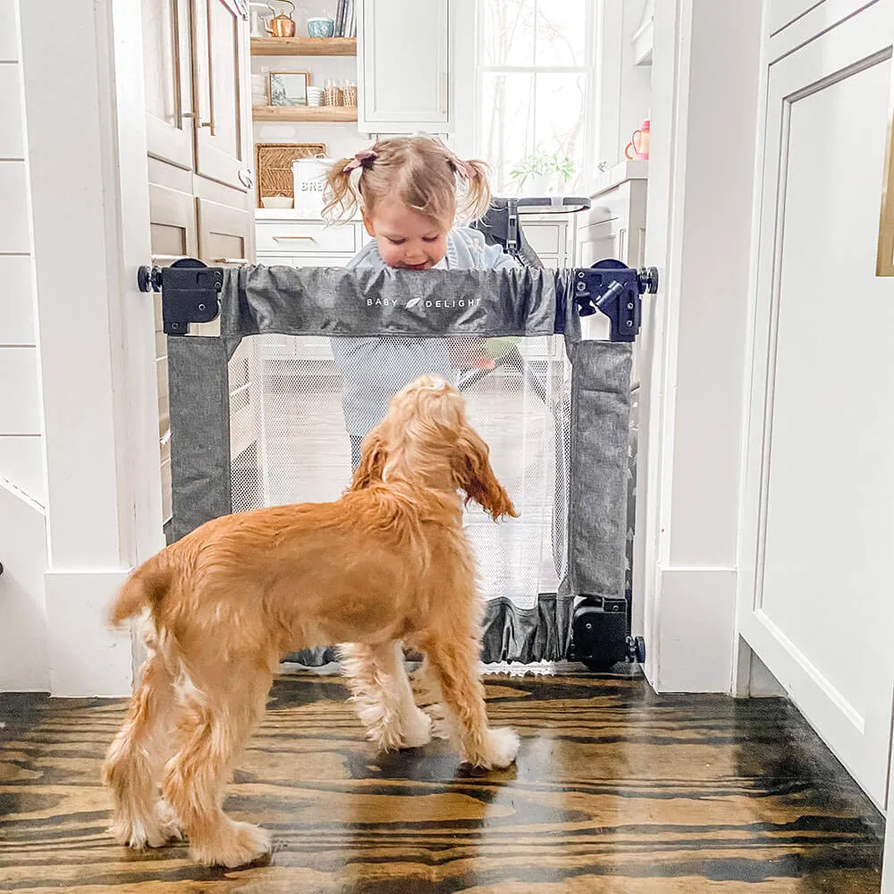 Span Expandable Folding Gate-Charcoal Tweed