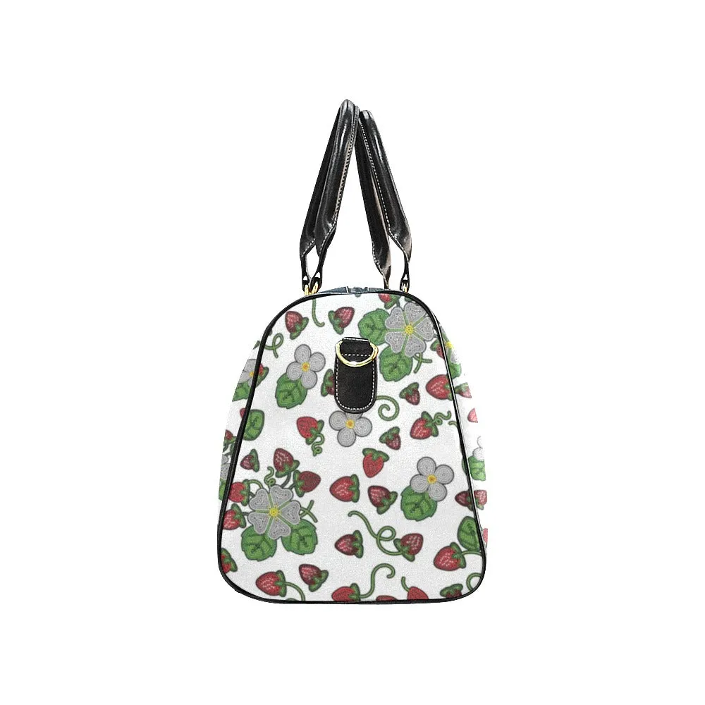 Strawberry Dreams White Waterproof Travel Bag