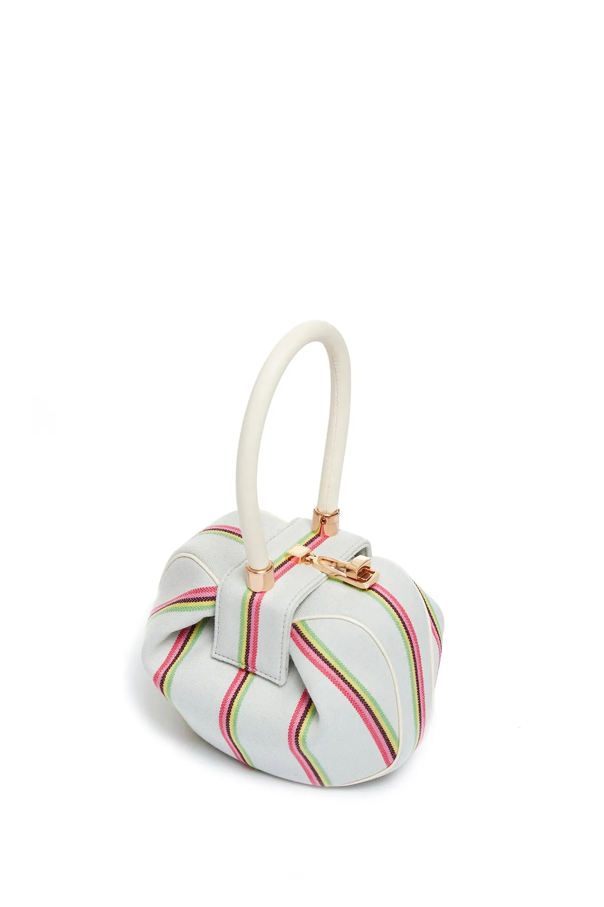 Striped Demi Bag in Ivory Wool