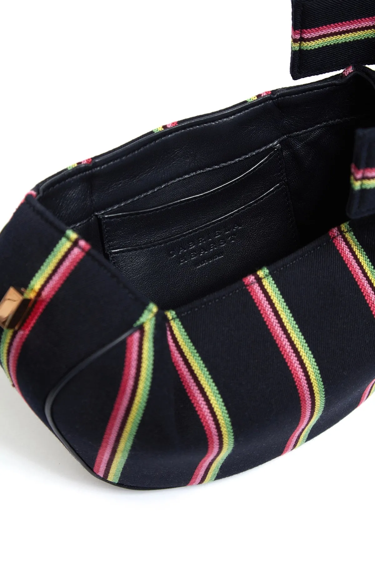 Striped Demi Bag in Navy Wool